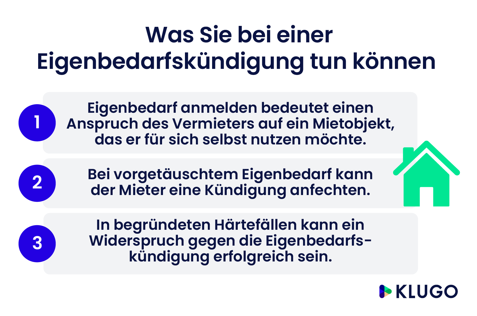 Verhalten bei Eigenbedarfskündigung – Infografik