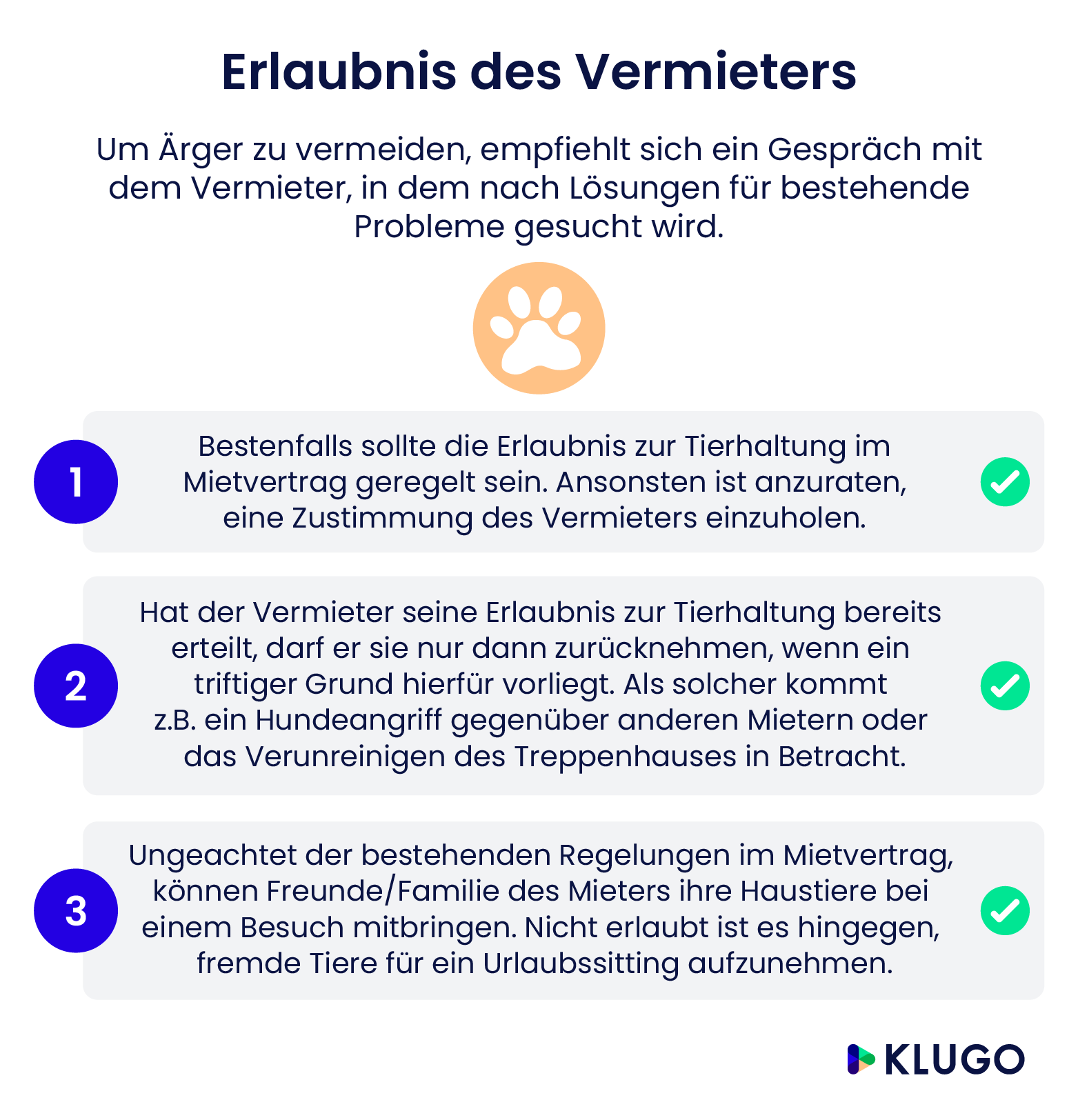 Haustierhaltung Erlaubnis des Vermieters – Infografik