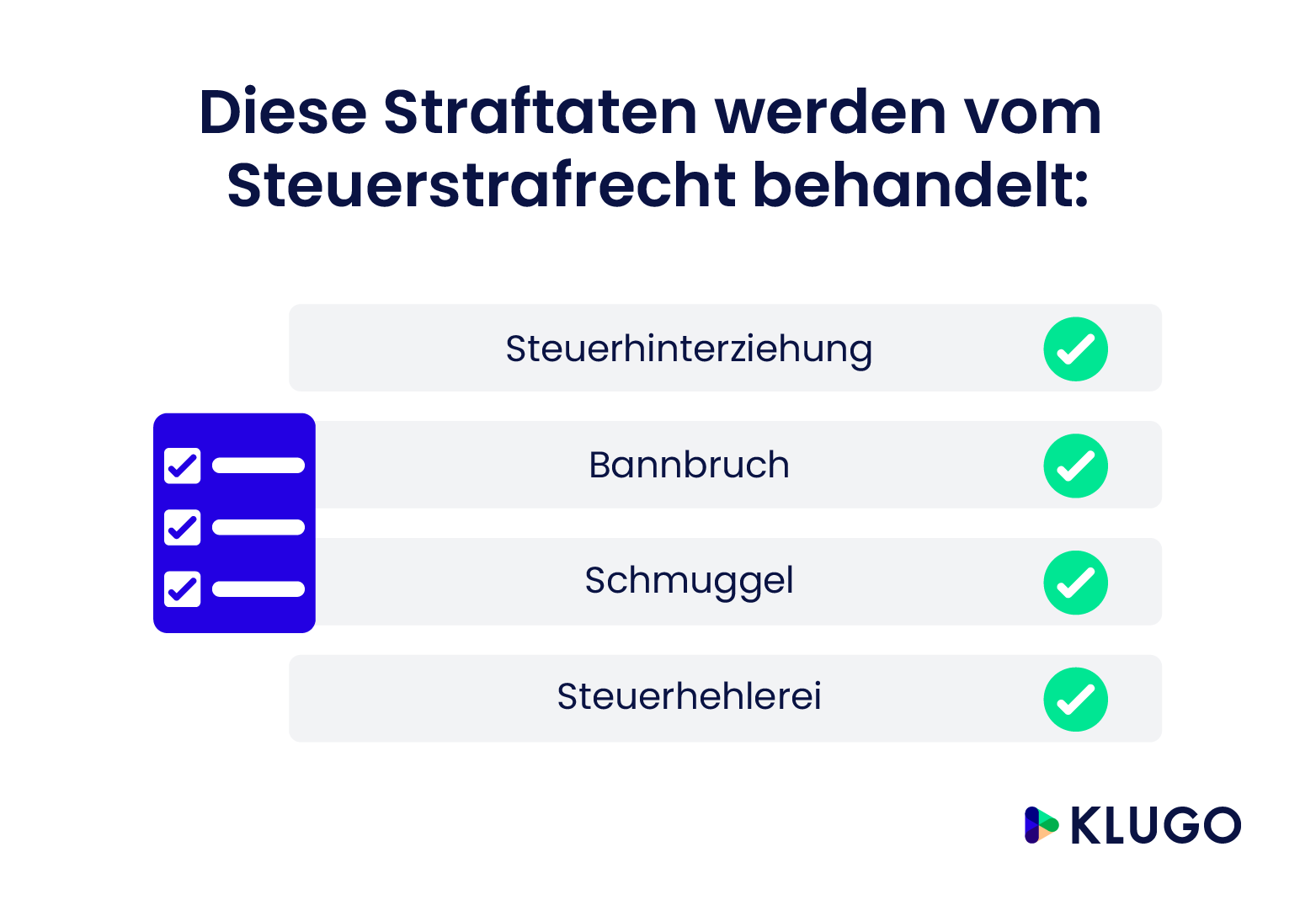 Diese Straftaten werden im Steuerstrafrecht behandelt – Infografik