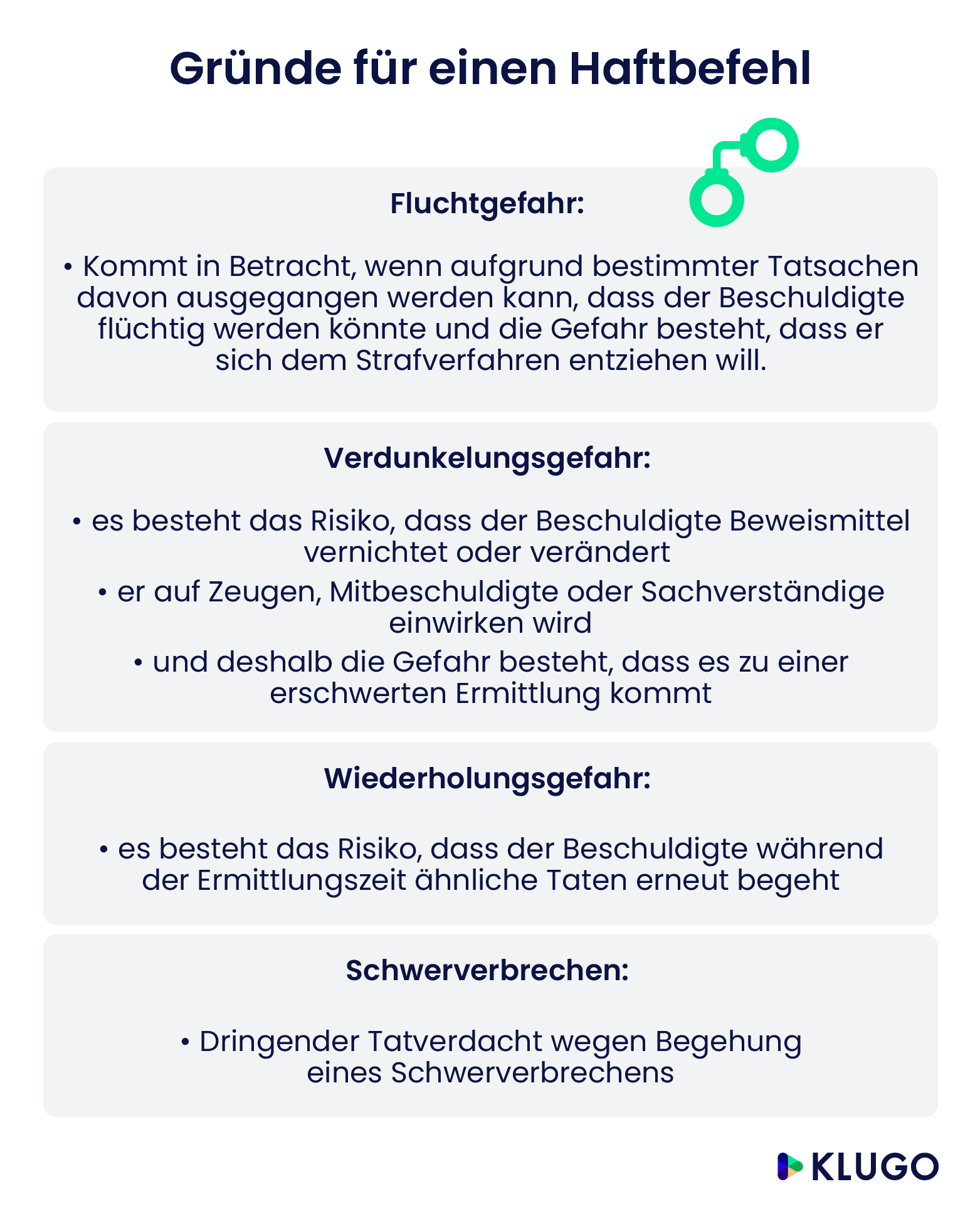 Gründe für einen Haftbefehl – Infografik