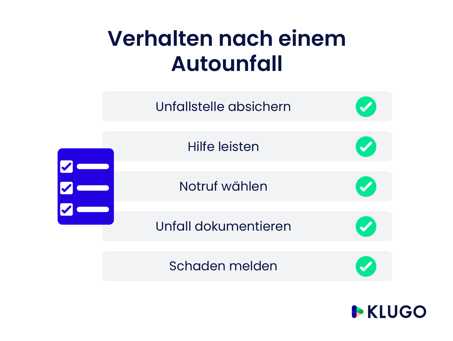 Verhalten nach einem Autounfall – Infografik