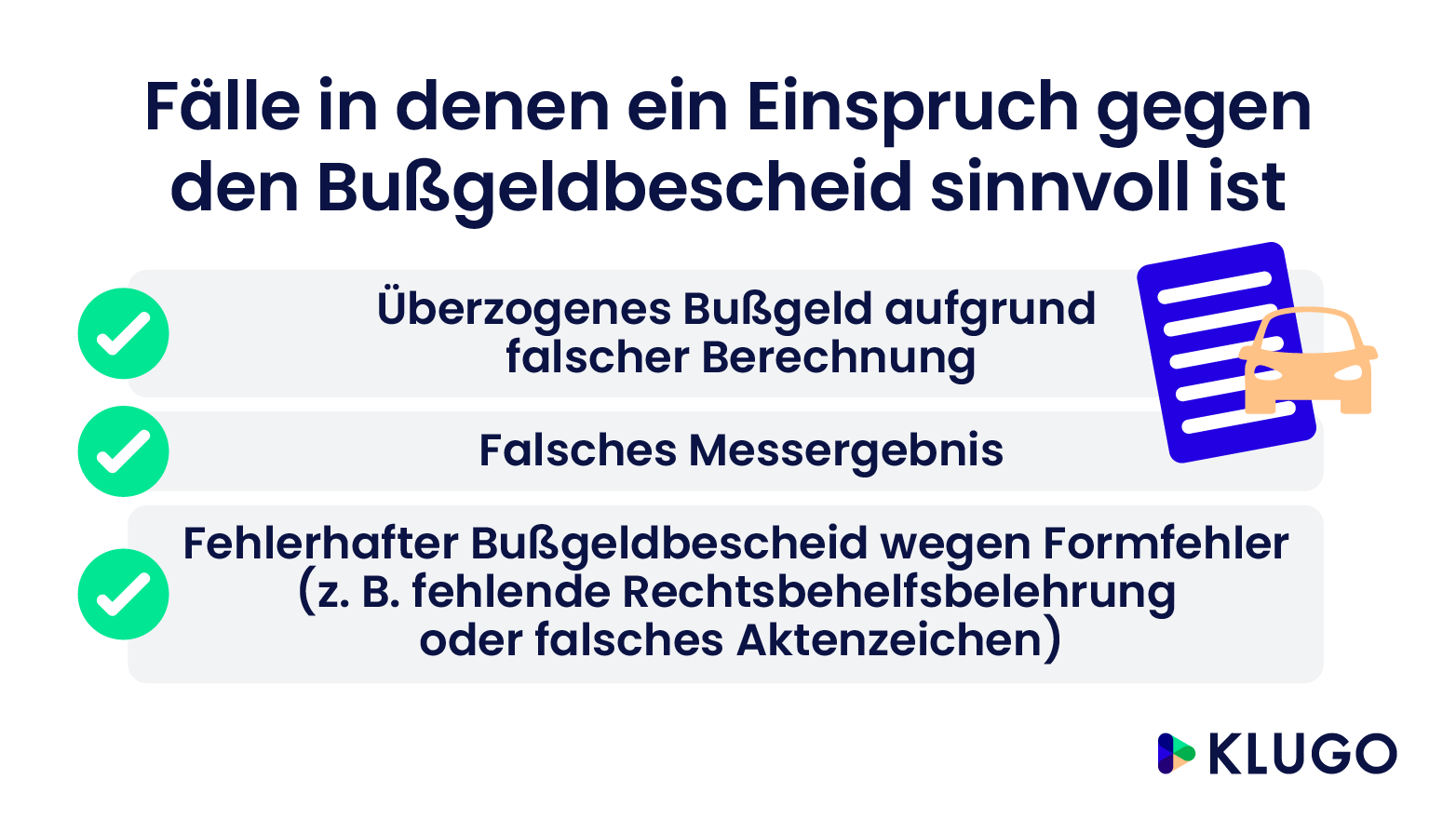 Einspruch gegen Bußgeldbescheid – Infografik