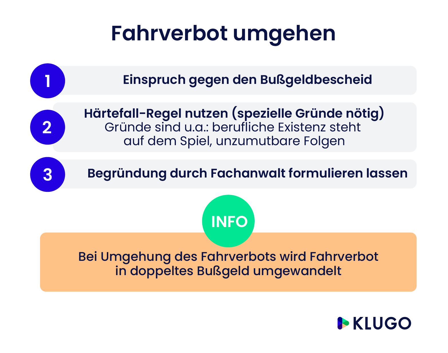 Fahrverbot umgehen – Infografik